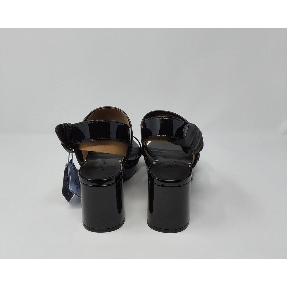 Aerosoles Camilia Black Patent Platform Sandals Women's 8M Block Heel NIB - Picture 5 of 7